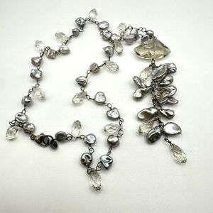 16" Lucas Lameth Freshwater Pearls, Swarovski Crystal, 925 necklace!